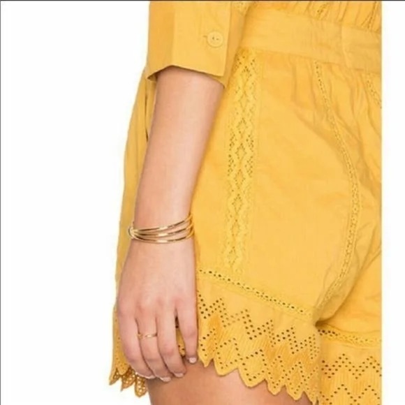 Tularosa Balboa Crochet Yellow Cotton Romper in XS - Picture 3 of 11